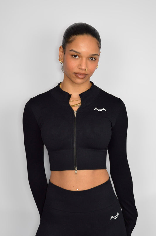 Ribbed Zip crop top