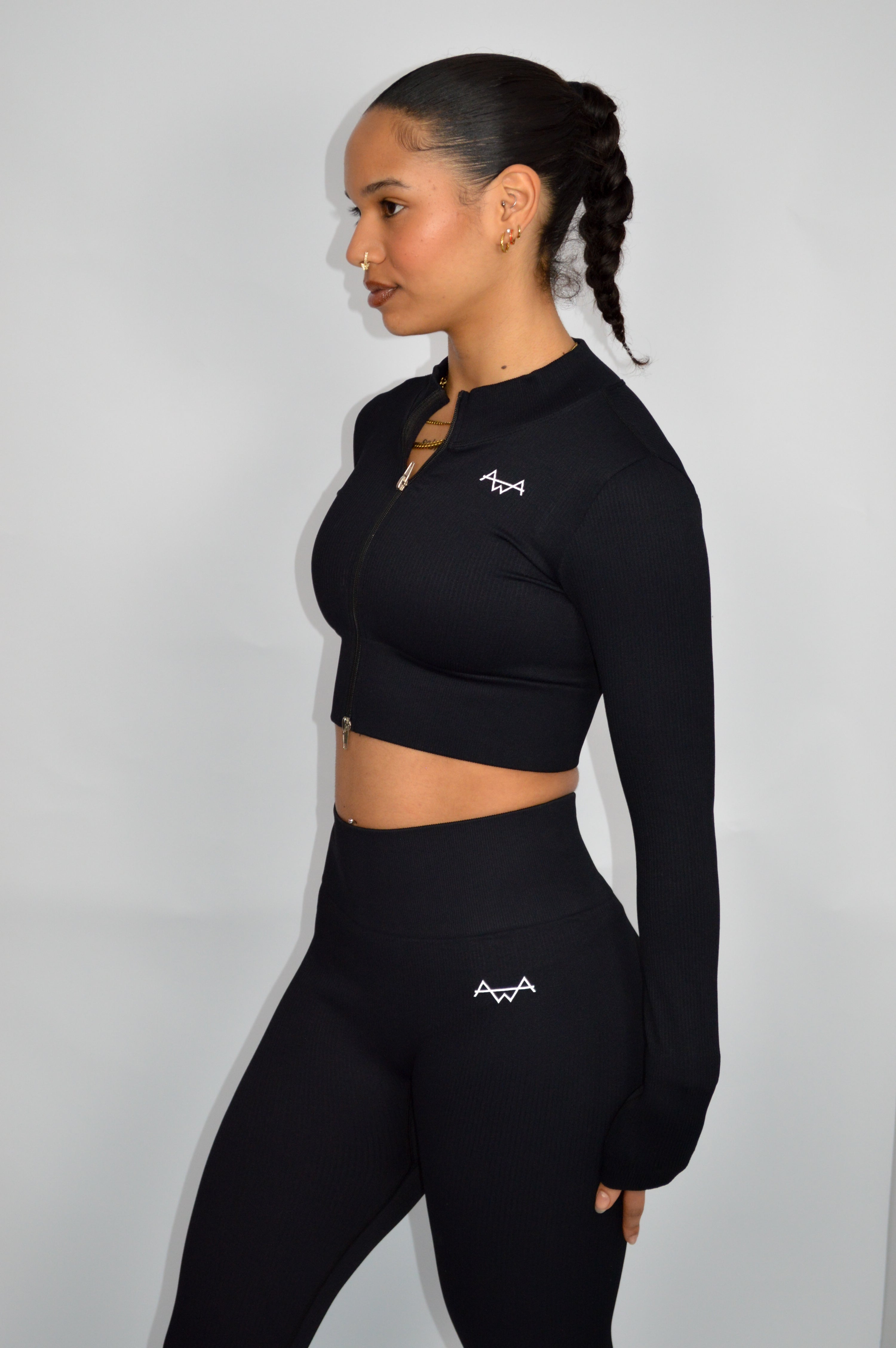 Ribbed Zip crop top