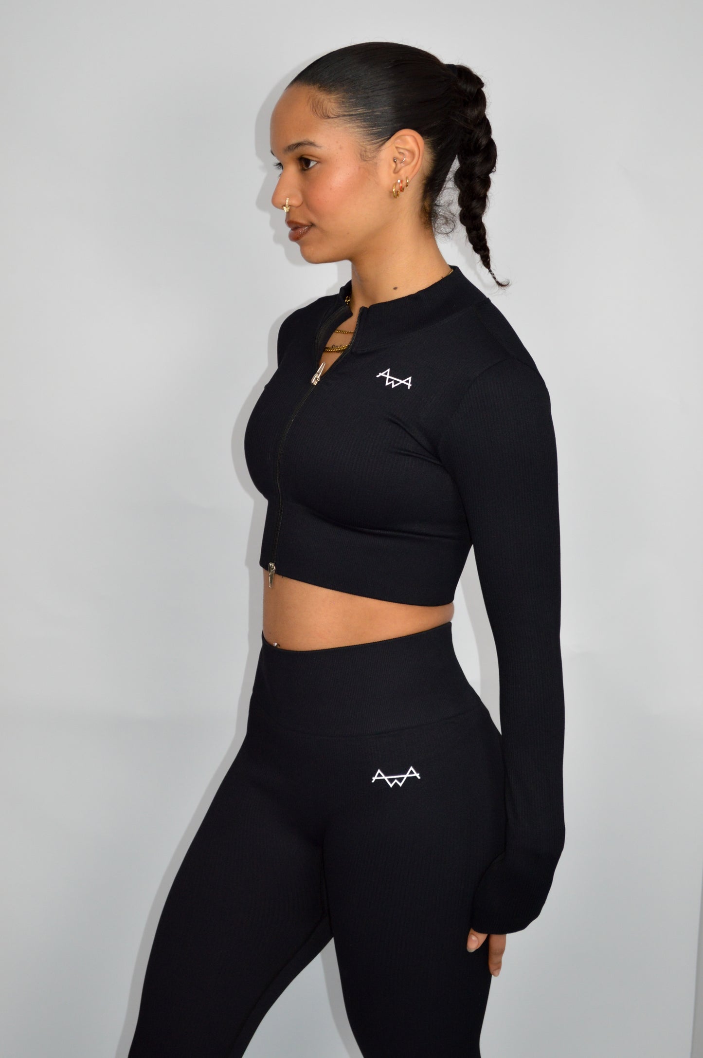 Ribbed Zip crop top