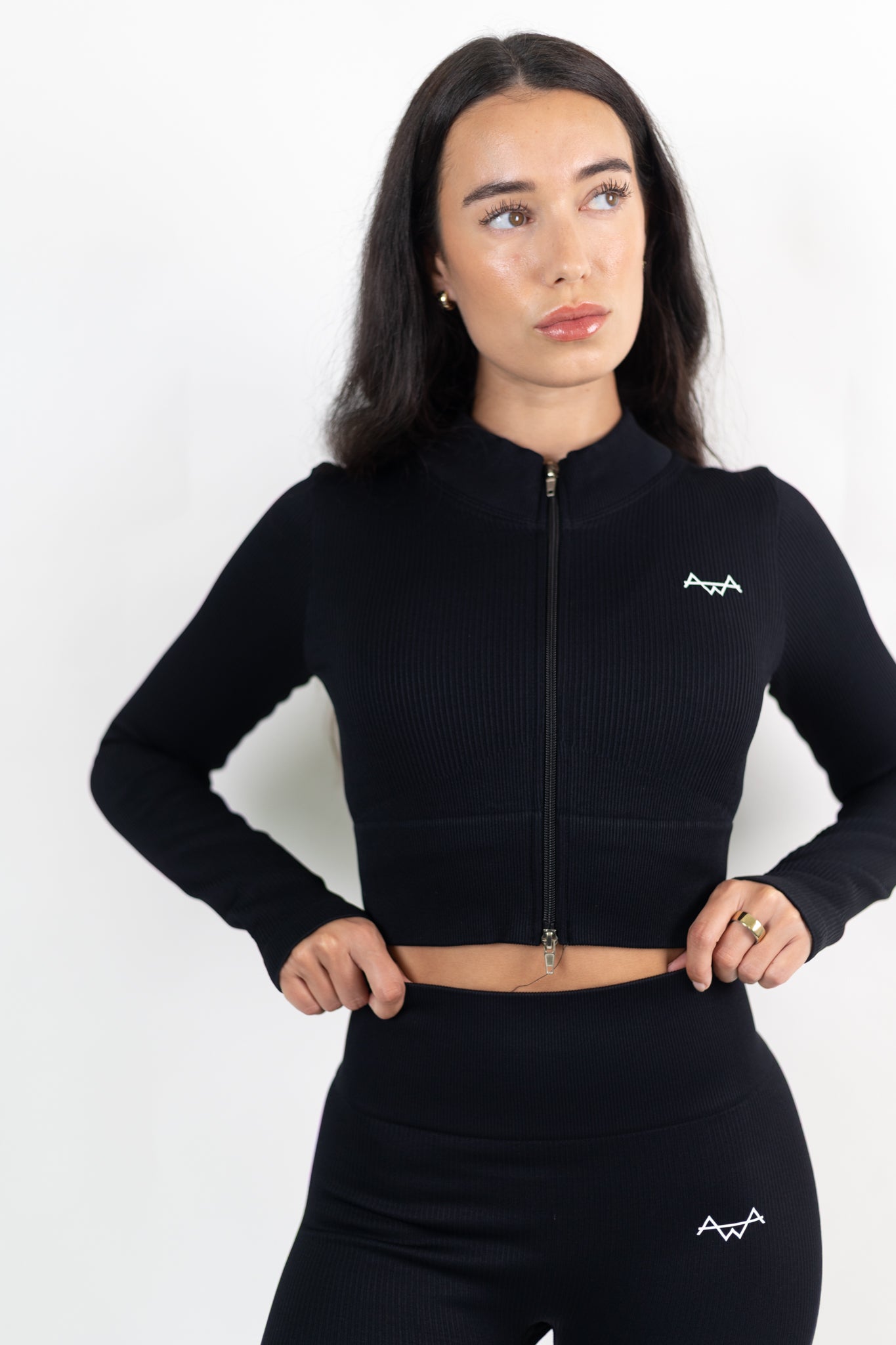 Ribbed Zip crop top